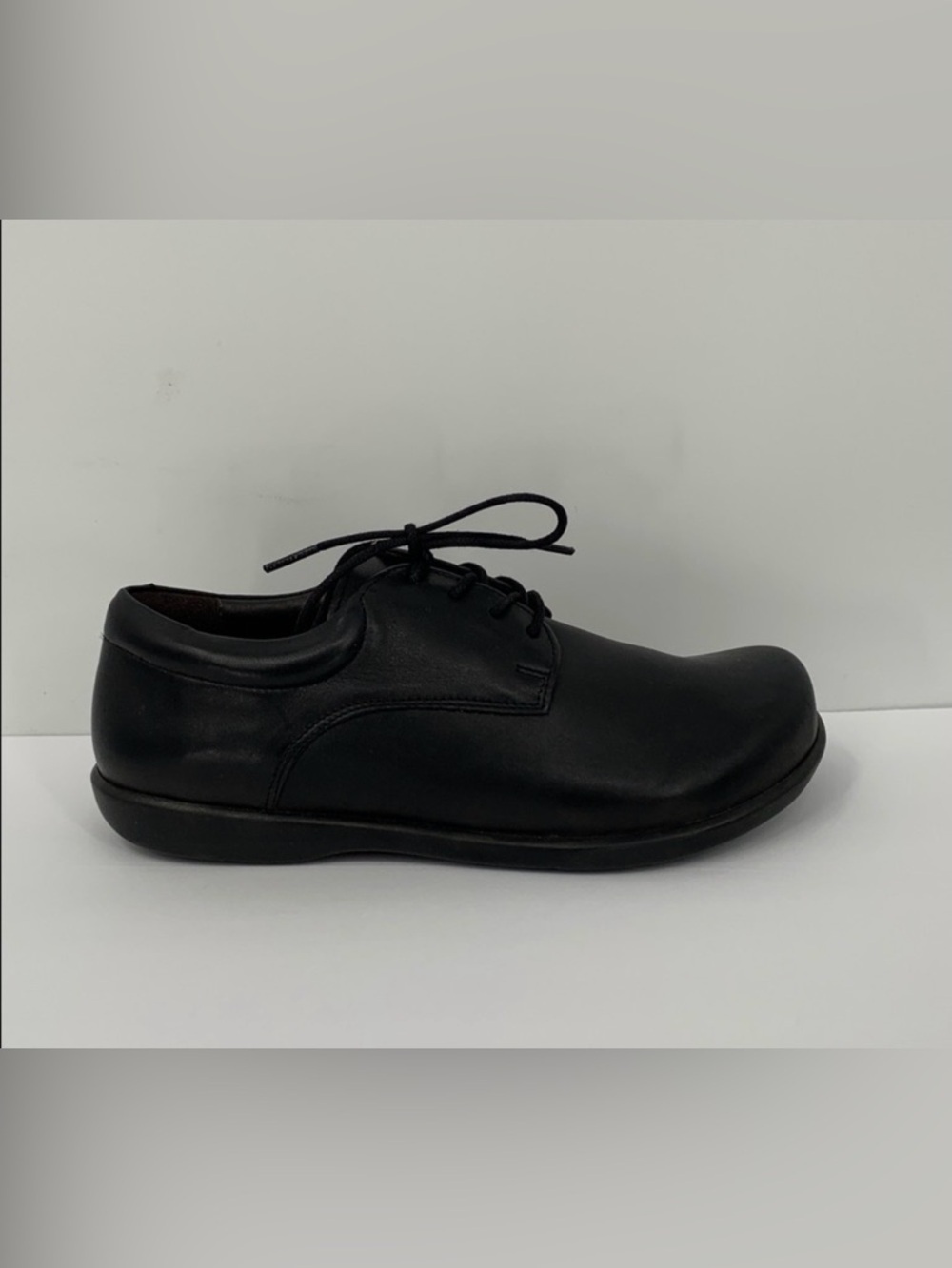 Birkenstock Landshut lace-up tie oxford shoe flat comfort leather black new 37 6